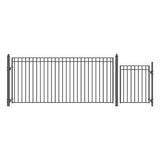 Aleko Steel Single Swing Driveway Gate - MADRID Style - 14 ft with Pedestrian Gate - 5 ft