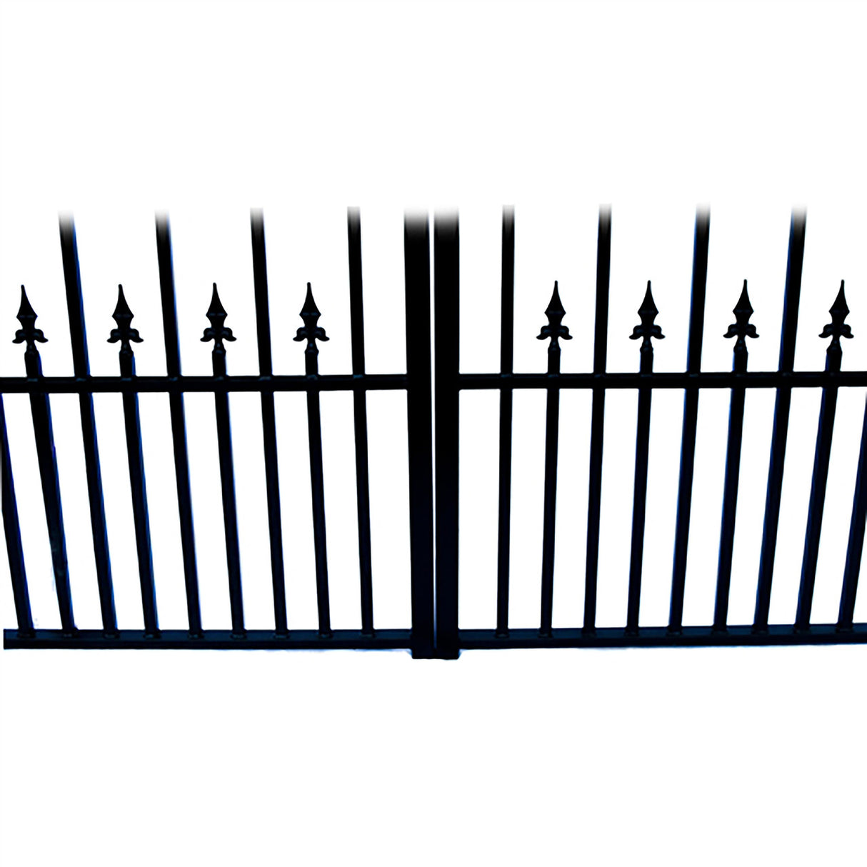 Aleko Steel Dual Swing Driveway Gate - PRAGUE Style - 14 ft with Pedestrian Gate - 5 ft
