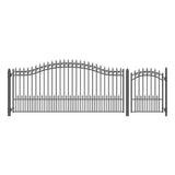 Aleko Steel Single Swing Driveway Gate - PRAGUE Style - 14 ft with Pedestrian Gate - 5 ft