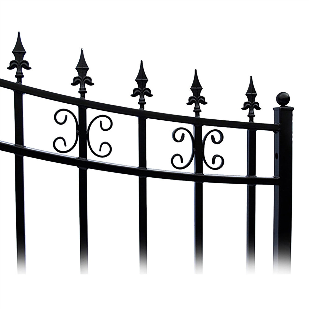 Aleko Steel Dual Swing Driveway Gate - ST. LOUIS Style - 14 ft with Pedestrian Gate - 5 ft