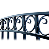 Aleko Steel Dual Swing Driveway Gate - DUBLIN Style - 16 ft with Pedestrian Gate - 5 ft