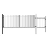Aleko Steel Dual Swing Driveway Gate - MADRID Style - 16 ft with Pedestrian Gate - 5 ft