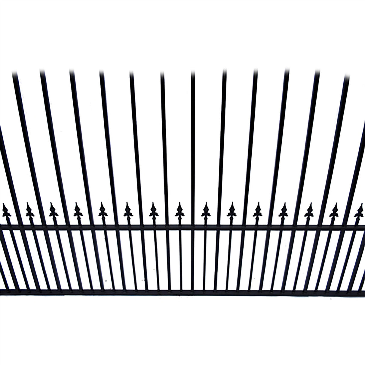 Aleko Steel Dual Swing Driveway Gate - MUNICH Style - 16 ft with Pedestrian Gate - 5 ft