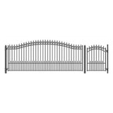 Aleko Steel Single Swing Driveway Gate - PRAGUE Style - 16 ft with Pedestrian Gate - 5 ft
