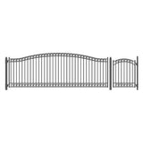 Aleko Steel Single Swing Driveway Gate - DUBLIN Style - 18 ft with Pedestrian Gate - 5 ft