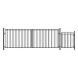 Aleko Steel Dual Swing Driveway Gate - MADRID Style - 18 ft with Pedestrian Gate - 5 ft