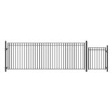 Aleko Steel Single Swing Driveway Gate - MADRID Style - 18 ft with Pedestrian Gate - 5 ft
