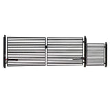 Aleko Steel Dual Swing Driveway Gate - MILAN Style - 18 ft with Pedestrian Gate - 5 ft