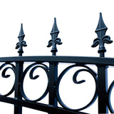 Aleko Steel Dual Swing Driveway Gate - PRAGUE Style - 18 ft with Pedestrian Gate - 5 ft