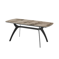 Andes/Lyon 5-Piece Dining Set – Modern MDF & Ceramic Table with Stylish Geometric Chairs for Comfort