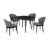 Arcadia/Juno Rubberwood Dining Set - Stylish 5-Piece Round Table with Ergonomic Chairs for Comfort
