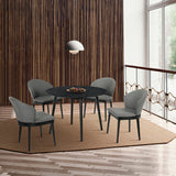 Arcadia/Juno Rubberwood Dining Set - Stylish 5-Piece Round Table with Ergonomic Chairs for Comfort