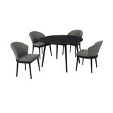 Arcadia/Juno Rubberwood Dining Set - Stylish 5-Piece Round Table with Ergonomic Chairs for Comfort