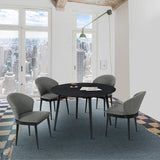 Arcadia/Juno Rubberwood Dining Set - Stylish 5-Piece Round Table with Ergonomic Chairs for Comfort