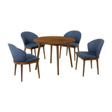 Arcadia/Juno Rubberwood Dining Set - Stylish 5-Piece Round Table with Ergonomic Chairs for Comfort