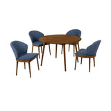 Arcadia/Juno Rubberwood Dining Set - Stylish 5-Piece Round Table with Ergonomic Chairs for Comfort