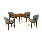 Arcadia/Juno Rubberwood Dining Set - Stylish 5-Piece Round Table with Ergonomic Chairs for Comfort