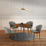 Arcadia/Juno Rubberwood Dining Set - Stylish 5-Piece Round Table with Ergonomic Chairs for Comfort