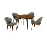 Arcadia/Juno Rubberwood Dining Set - Stylish 5-Piece Round Table with Ergonomic Chairs for Comfort