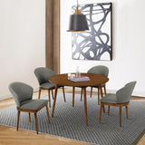 Arcadia/Juno Rubberwood Dining Set - Stylish 5-Piece Round Table with Ergonomic Chairs for Comfort
