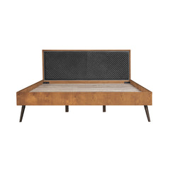 Coco 3-Piece Bedroom Set with Rustic Balsamico Finish, Upholstered Platform Bed & Nightstands