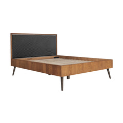 Coco 3-Piece Bedroom Set with Rustic Balsamico Finish, Upholstered Platform Bed & Nightstands