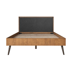 Coco 3-Piece Bedroom Set with Rustic Balsamico Finish, Upholstered Platform Bed & Nightstands