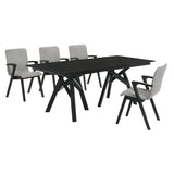 Cortina Mid-Century 5-Piece Dining Set with Stylish Gray Upholstery for Comfortable Family Gatherings