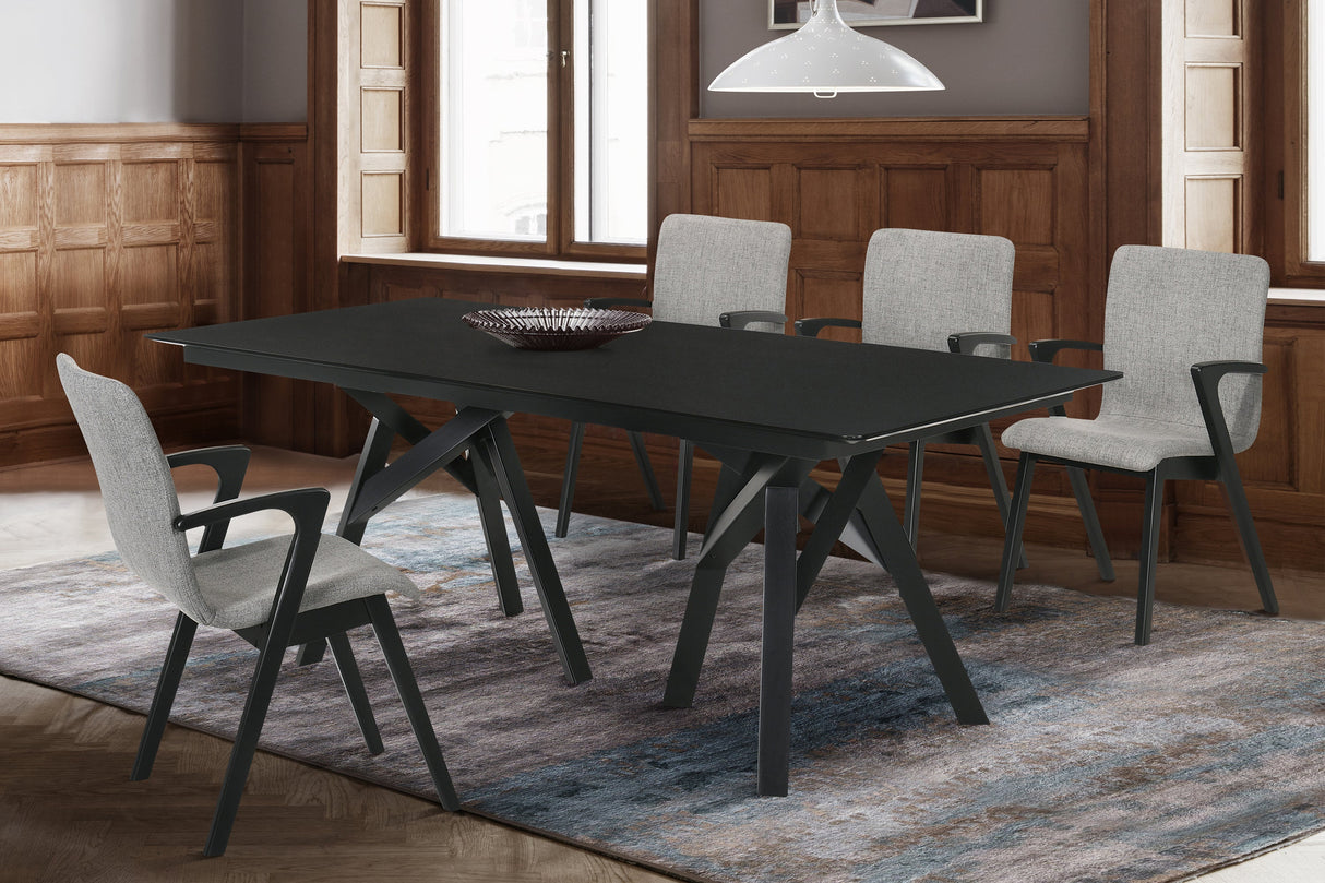 Cortina Mid-Century 5-Piece Dining Set with Stylish Gray Upholstery for Comfortable Family Gatherings