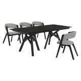Cortina Mid-Century 5-Piece Dining Set with Stylish Gray Upholstery for Comfortable Family Gatherings