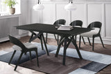 Cortina Mid-Century 5-Piece Dining Set with Stylish Gray Upholstery for Comfortable Family Gatherings