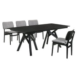 Cortina Mid-Century 5-Piece Dining Set with Stylish Gray Upholstery for Comfortable Family Gatherings