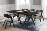 Cortina Mid-Century 5-Piece Dining Set with Stylish Gray Upholstery for Comfortable Family Gatherings