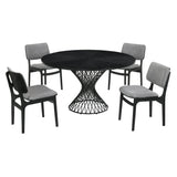 Cirque Mid-Century Dining Set - 5-Piece Comfort & Style with Round Table and Plush Chairs Included