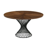 Cirque Mid-Century Dining Set - 5-Piece Comfort & Style with Round Table and Plush Chairs Included