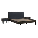Cross 3-Piece Bedroom Set with Modern Rustic Style, Solid Oak Frame, and Spacious Nightstands