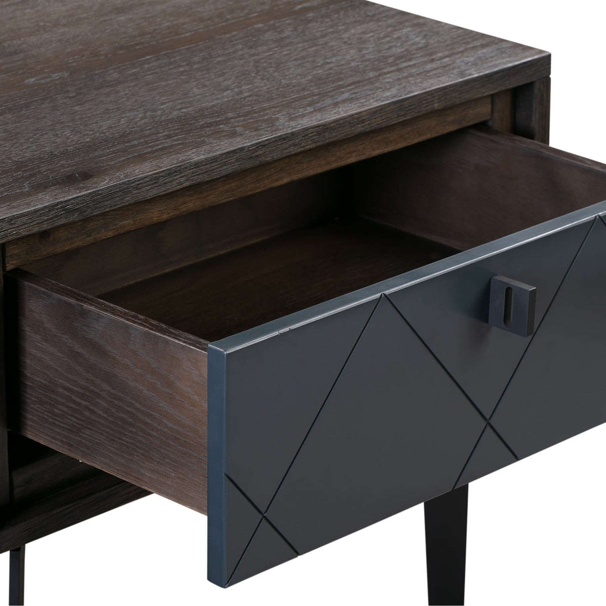 Cross 3-Piece Bedroom Set with Modern Rustic Style, Solid Oak Frame, and Spacious Nightstands