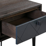 Cross 3-Piece Bedroom Set with Modern Rustic Style, Solid Oak Frame, and Spacious Nightstands