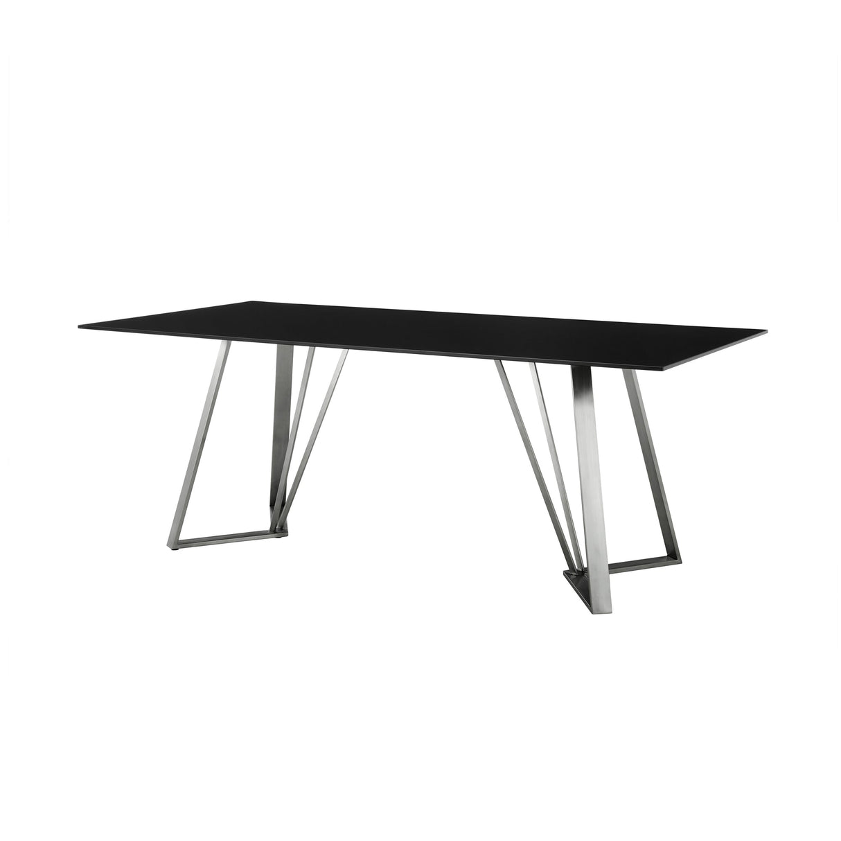 Cressida/Portia Stunning 5-Piece Dining Set with Glass Top & Stainless Steel Frame for Modern Homes
