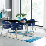 Cressida/Portia Stunning 5-Piece Dining Set with Glass Top & Stainless Steel Frame for Modern Homes
