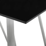 Cressida/Portia 7-Piece Dining Set - Modern Glass Top Table with Comfortable Stainless Steel Chairs