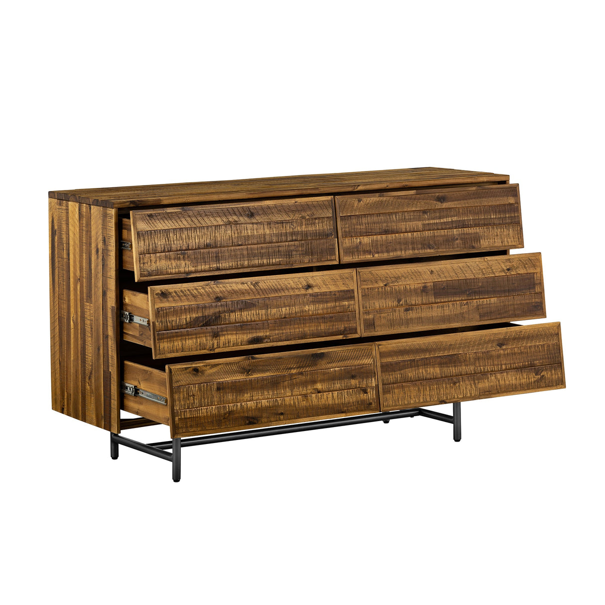 Cusco 4-Piece Acacia Wood and Metal Bedroom Set for Modern Farmhouse Style and Comfort