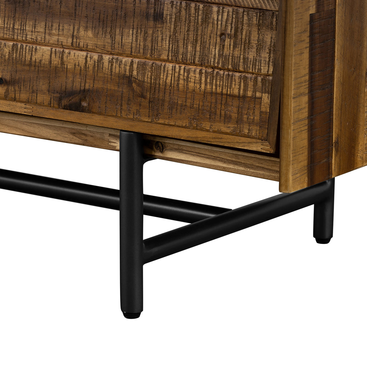 Cusco 4-Piece Acacia Wood and Metal Bedroom Set for Modern Farmhouse Style and Comfort
