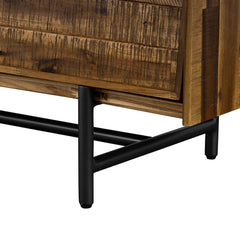 Cusco 4-Piece Acacia Wood and Metal Bedroom Set for Modern Farmhouse Style and Comfort