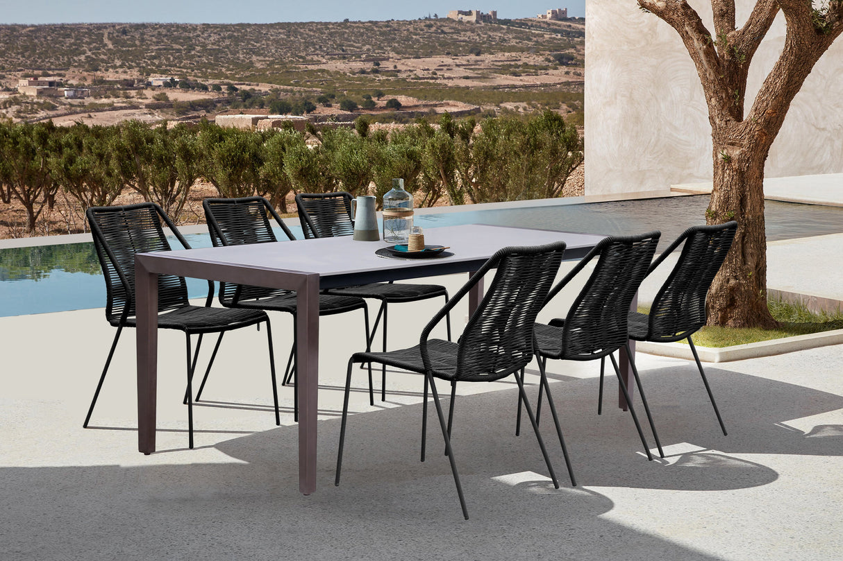Fineline/Clip Eucalyptus Super Stone 7-Piece Outdoor Dining Set for Stylish and Durable Gatherings