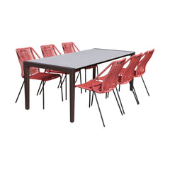 Fineline/Clip Eucalyptus Super Stone 7-Piece Outdoor Dining Set for Stylish and Durable Gatherings