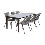 Fineline/Clip Eucalyptus Super Stone 7-Piece Outdoor Dining Set for Stylish and Durable Gatherings