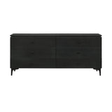 Legend 4-Piece Gray Fabric King Bedroom Set with Modern Dresser & Nightstands - Cozy Elegance!