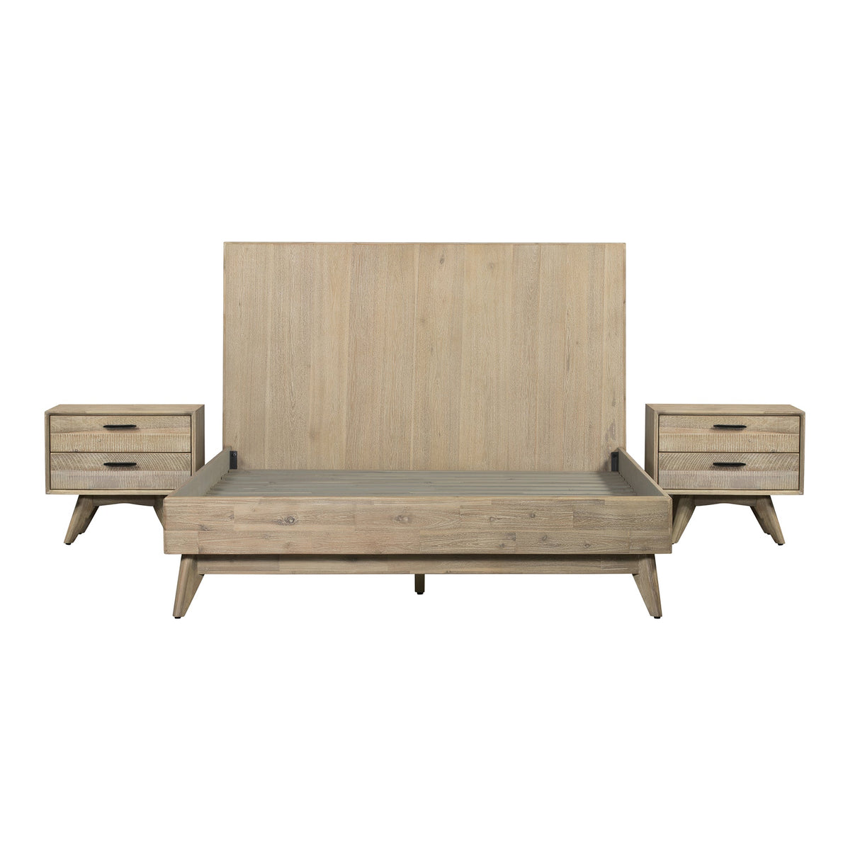 Baly 3-Piece Acacia Bedroom Set with Nightstands - Modern Rustic Design for Lasting Elegance