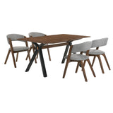 Laredo Mid-Century Modern Dining Set - 5-Piece with Stylish Walnut Top and Comfortable Chairs